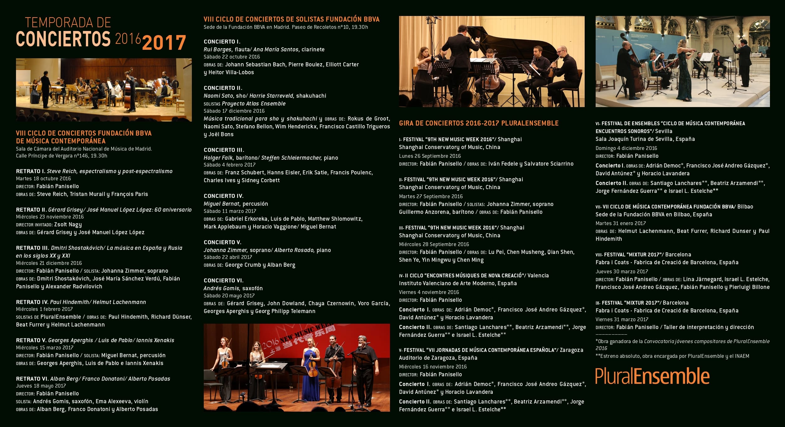 Programa temporada 2016-2017